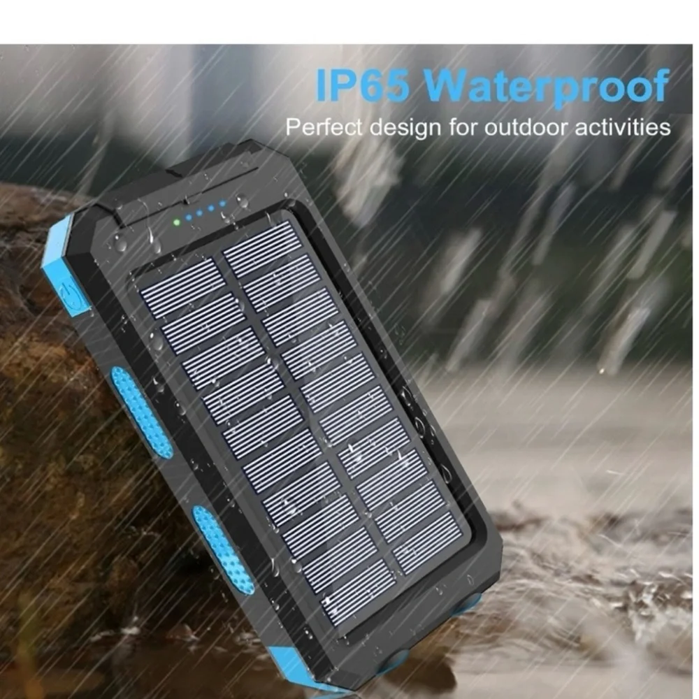 Brand New Solar Charger Power Bank, 30000mAh Portable Fast Charger Waterproof